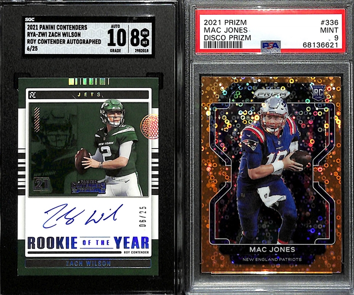 Lot of (5) Graded Football Rookie Cards inc. 2014 Bowman Chrome Odell Beckham Jr Autograph Refractor (BGS 9.5) (10 Auto), +